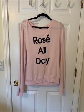 Wildfox Pale Pink Crewneck Sweater Rosé All Day Large